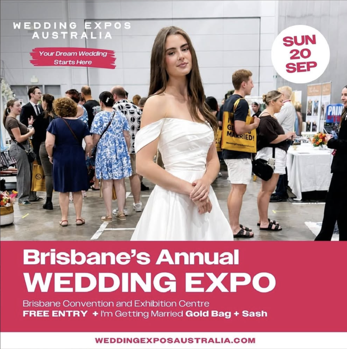 Brisbane's Annual Wedding Expo poster — Sunday 20 September at the Brisbane Convention and Exhibition Centre