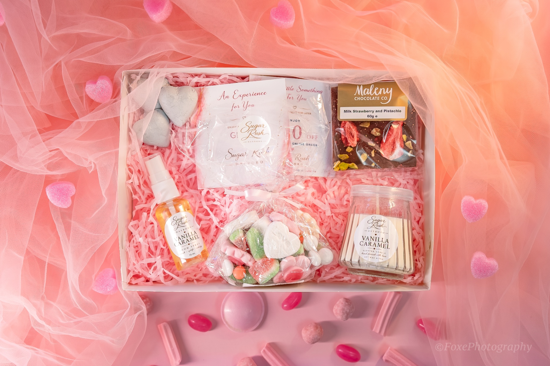 Pink themed Sugar Rush sweet arrangement